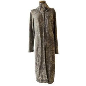 Lauren Ralph Lauren Wool‎ Cashmere Paisley Toggle Front Coatigan Size L Maxi